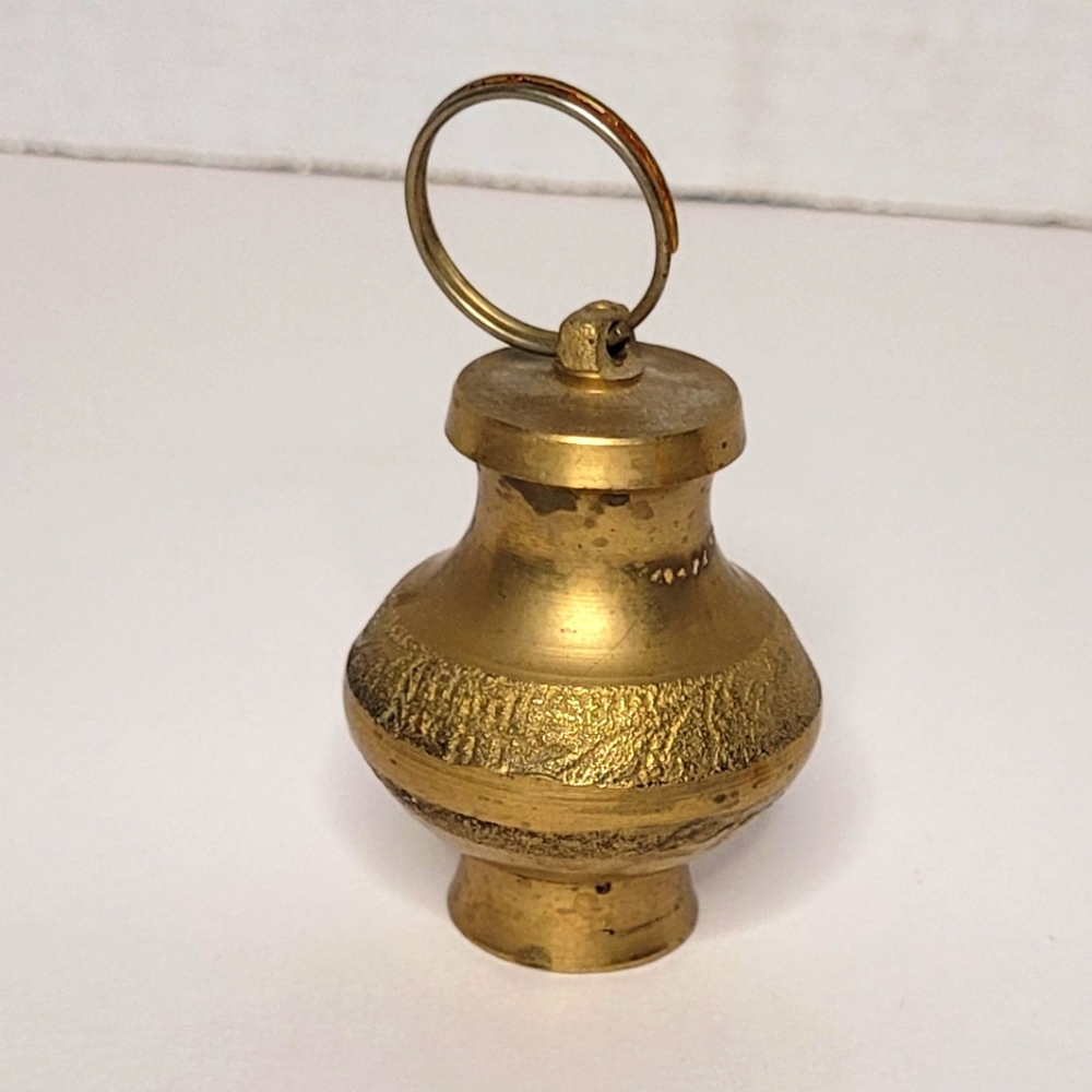 Etched Brass Vintage Small Urn with Screw Top